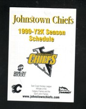 Johnstown Chiefs--1999-00 Pocket Schedule--CTC--ECHL