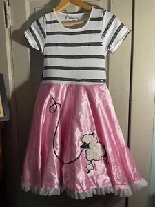Authentic Kids 1950’s poodle skirt Style Pink Poodle Skirt Dress 7/8 - Picture 1 of 9