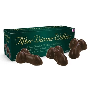 After Dinner Willies Mint dunkle Schokolade süße Leckerei Neuheit Geschenk Spaß frech - Bild 1 von 3
