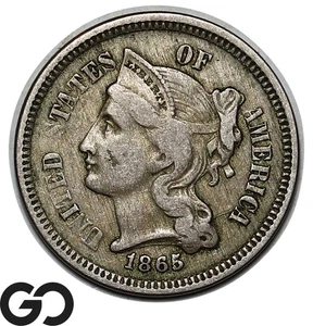 1865 Three Cent Nickel - Picture 1 of 3