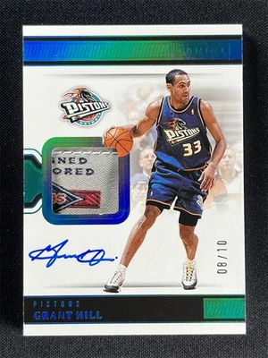 2024-25 Panini Grant Hill #LTA-GHL verde azulado autógrafos etiqueta automática parche pistones/10 Foto 1 de 2