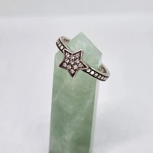 Brighton STAR STRUCK Clear Crystal Star Dainty Studded Band Stack Ring Size 8 - Picture 1 of 5