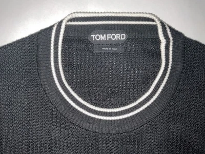 Suéter cuello redondo de seda y algodón Tom Ford $1450 nuevo sin etiquetas - XL (54) Foto 1 de 4