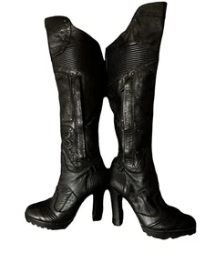 Dolce Vita schwarze hohe Overknee High Heels Leder schwarz 6,5 M Stiefel - Bild 1 von 15