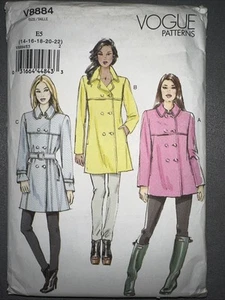 Vogue 8884 V8884 Women's Coat Belt Sewing Pattern Size 14-22 FF Uncut - Picture 1 of 11