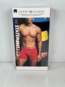 Paquete de 3 calzoncillos boxer de microfibra Tommy Hilfiger Statement Flex para hombre talla M NUEVO - Imagen 1 de 3