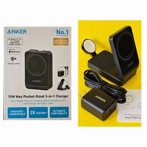 Cargador Magsafe Anker MagGo 15W tamaño bolsillo 3 en 1 - Imagen 1 de 5
