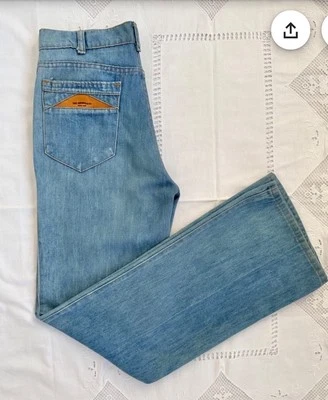Vintage 1980 Olympic Games US Levi’s Women’s Jeans Bell Bottom Flare Blue Jeans - Image 1 of 4