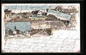 Lithographie Wallerstädten bei Gr. Gerau, Ansicht vom Schlag, Rheinfelder Hof - Picture 1 of 2