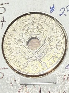 1935 New Guinea 1-Shilling .925 Sterling Silver Coin, KM #5, Crown & Scepters - Picture 1 of 3