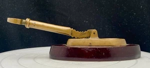 ANTIKES SELTENES BRONZE NUSSKNACKER & KORKENZIEHERSYSTEM, HOLZSOCKEL, FUNKTIONIERT, um 1930 sehr guter Zustand - Bild 1 von 12