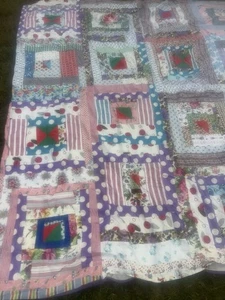 QUILT VTG Patchwork Multicolor Print ToMake BETTSPREIZ öffnet sich zum Einlegen Decke - Bild 1 von 18