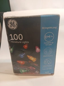 GE Miniatur Lichterkette-A-Long 20,6 Fuß Innen/Außen Lichter klar 100 Ct - Bild 1 von 2
