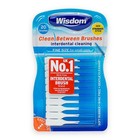 Wisdom Clean Between Interdental Brushes Fine Blue x20, Wire-Free Soft Rubber
