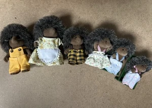 Sylvanian Families Pickleweeds Bramble Hedgehog Family & Babies & cots Vintage  - Picture 1 of 7