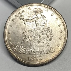 Old Coin 1875 USA Trade Dollar San Francisco Mint S / 29 - Picture 1 of 7