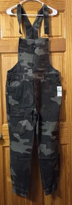 Salopette American Rag uomo grande oliva nebbia mimetica jogger cotone bavaglino pantaloni 173212 - Foto 1 di 12