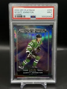 2022-23 O-Pee-Chee Platinum Wyatt Johnston Marquee Rookie Cosmic /65 PSA 9 RC - Foto 1 di 2