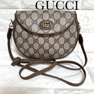 Gucci Old Mini Shoulder Bag GG Leather Used 18x15x5cm 110cm strap - Picture 1 of 14