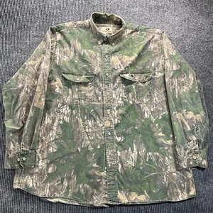 Camisa Mossy Oak Para Hombres XL Verde Marrón Camuflada Con Botones Manga Larga Caza Exterior - Imagen 1 de 15