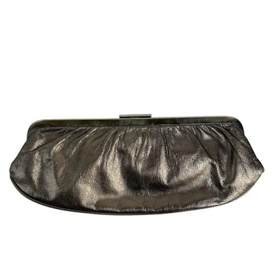 Banana Republic Bronze Metallic Leather Clutch Small Clasp Handbag Purse Vintage - Image 1 of 4