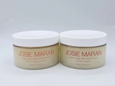  Josie Maran Argan Sugar Balm Scrub STRAWBERRY GELATO & Bosc Red Pears  4.4 oz  - Image 1 of 4