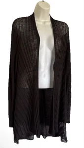 Eileen Fisher Woman Open Cardigan 2X Brown Sheer Lightweight Hemp Italian Yarn - Picture 1 of 9