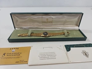 Reloj Pulsera Gucci Modelo 3300L Chapado en Oro Damas y Estuche Original Vintage - Imagen 1 de 8
