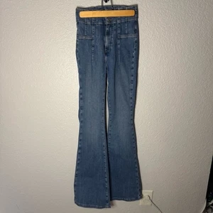 Jeans svasati We The Free Jayde lavaggio medio vita alta elasticizzato taglia 26 Boho Festival - Foto 1 di 10