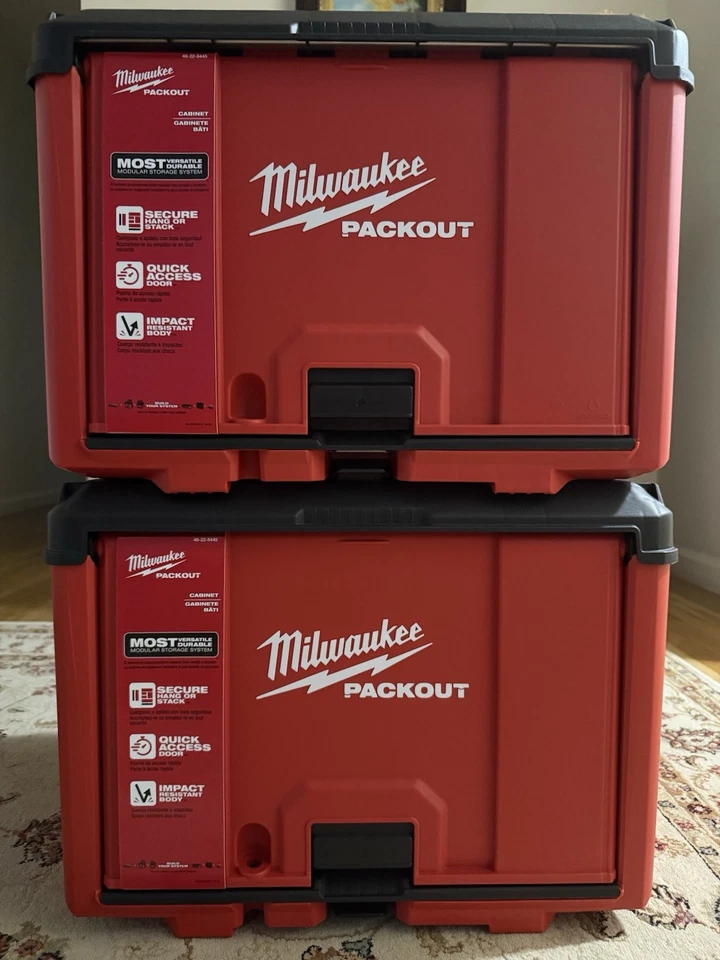 |2x COUNT| Milwaukee 48-22-8445 Packout Storage Cabinet - Red - Image 1 of 1