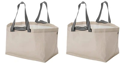 2x Bolso de Compras Grande IKEA GÖRSNYGG Beige Claro 22.5x14.5x15.25" Bolso de Mano Reutilizable Foto 1 de 4