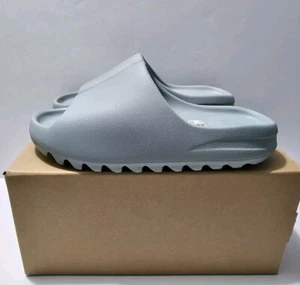 Adidas Yeezy Slide Salt Grey Men's Slides Sandals Shoes Sz 14 (ID5480) - Picture 1 of 19