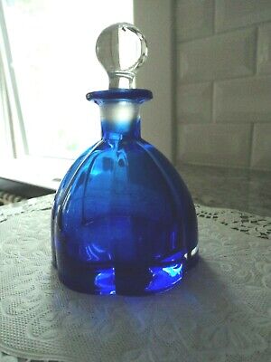 Cobalt Blue Glass Perfume Bottle Decanter Vintage • 35€