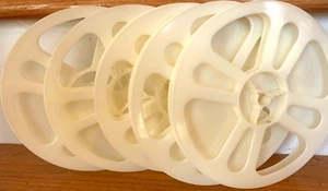 SUPER-8 400 ft. White Plastic Movie Film Reels - BRAND NEW 5-Reel Pack Super 8mm - Picture 1 of 5