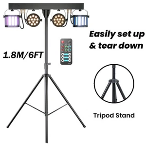 Disco Licht Set mit Stativ und Fernbedienung LED PAR und Derby DJ Lichteffekte - Bild 1 von 15