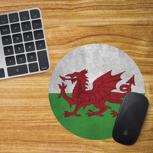 Wales Round Mouse Mat / Pad Birthday Day Office Christmas Gift Welsh Flag - Picture 1 of 1