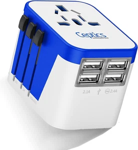 Ceptics Universal Travel Adapter Plug World Power W/ 4 USB Ports - Charge Cell P - Picture 1 of 11