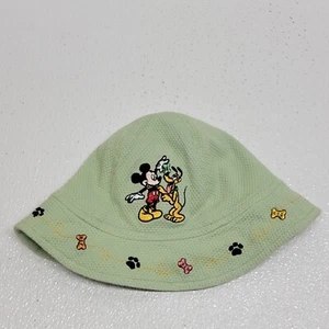 Disney World Baby Green Bucket Hat One Size Fits All Mickey Mouse Pluto Strap - Picture 1 of 15