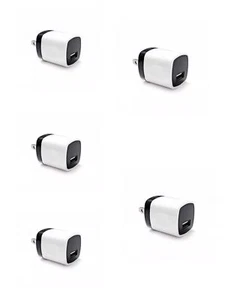 5x Pack white USB Wall Charger Travel Power Adapter US Plug For Samsung iPhone - Picture 1 of 3