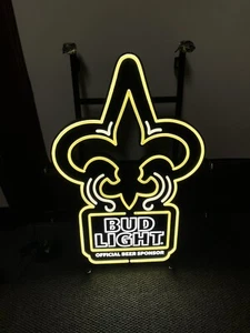 Bud Light New Orlean saints NFL beer sign LED sign man cave sign - Picture 1 of 5