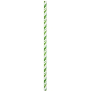 Fresh Lime/Wht Stripe Paper Straws 24CT - Picture 1 of 1