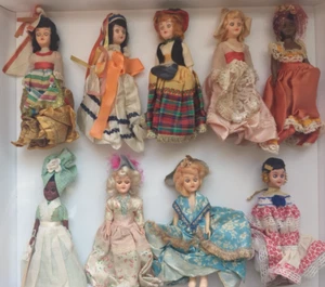 Vintage Dolls of the World Sleepy Eyes, Set Of 9 ~ 8" ~ Used - Picture 1 of 6