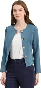 Allegra K Women's Fall Casual Jacket Elegant Button Front Office Blazer Medium - Picture 1 of 6