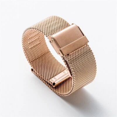 Pulsera de reloj de malla milanesa delgada de 8 mm-24 mm correa de reloj de acero inoxidable Foto 1 de 4