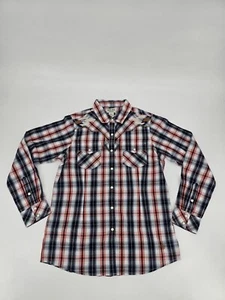 NWOT Ariat REAL Dynamic Snap Embroidered Aztec Western Catamaran Navy Sz Medium - Picture 1 of 13