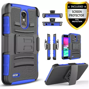 For LG Stylo 3 / 2 V Plus Case Phone Cover Belt Clip +Tempered Glass Protector - Picture 1 of 32