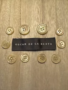 Oscar de la Renta Suit Set of 10 Pearlescent 4-Hole Replacement Buttons - Picture 1 of 6