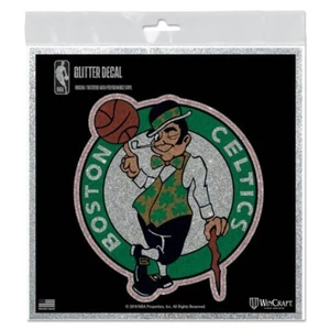 BOSTON CELTICS Lucky the Leprechaun GLITTER Vinyl Decal 6" Car Sticker NBA - Picture 1 of 1