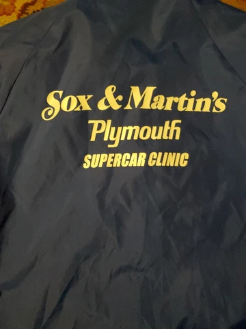 Sox And Martin Drag Racing Jacket Pit Area New Old Stock Plymouth Firestone VTG Cover