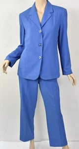 Vintage 90's SAG HARBOR Blue Chain Detail 2-Piece Power Suit Pants Set 10P / 12P - Picture 1 of 7